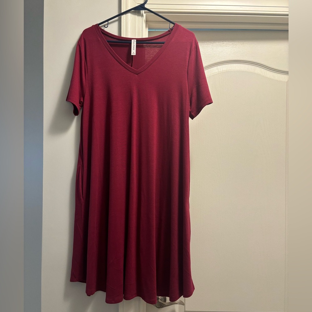 Zenana V-Neck Swing Dress